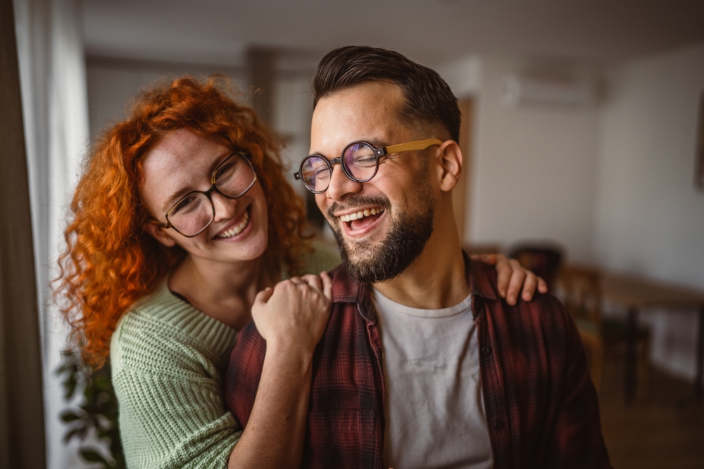 A picture of a smiling couple